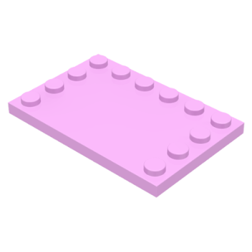 Деталь LEGO 6180 Tile, Modified 4 x 6 with Studs on Edges - Bright Pink