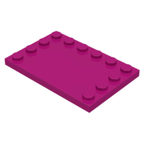 Деталь LEGO 6180 Tile, Modified 4 x 6 with Studs on Edges - Magenta