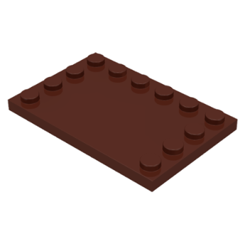 Деталь LEGO 6180 Tile, Modified 4 x 6 with Studs on Edges - Brown