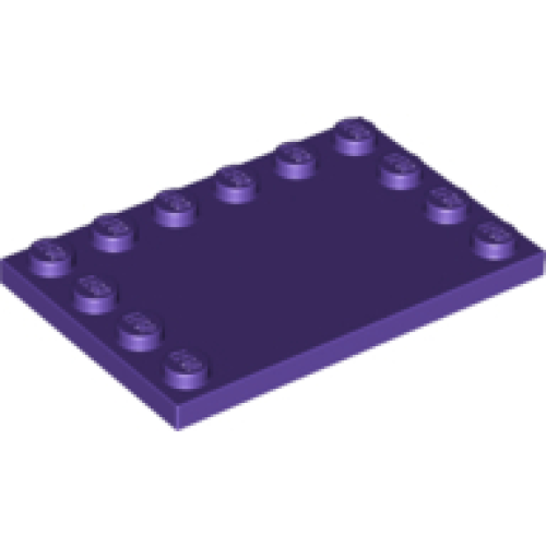 Деталь LEGO 6180 Tile, Modified 4 x 6 with Studs on Edges - Dark Purple