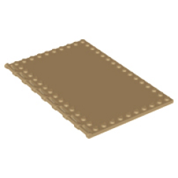 Tile, Modified 10 x 16 with Studs on Edges and Bar Handles - Dark Tan