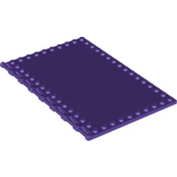 Tile, Modified 10 x 16 with Studs on Edges and Bar Handles - Dark Purple