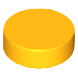 Tile, Round 1 x 1 - Bright Light Orange