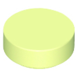 Tile, Round 1 x 1 - Yellowish Green
