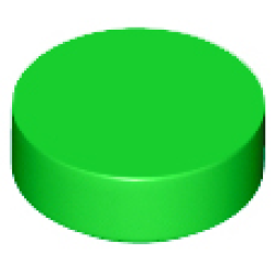 Tile, Round 1 x 1 - Bright Green