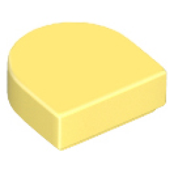 Tile, Round 1 x 1 Half Circle Extended - Bright Light Yellow