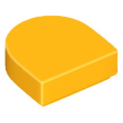 Tile, Round 1 x 1 Half Circle Extended - Bright Light Orange