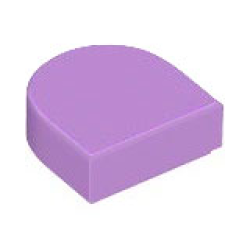 Tile, Round 1 x 1 Half Circle Extended - Medium Lavender
