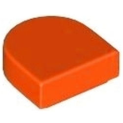 Tile, Round 1 x 1 Half Circle Extended - Reddish Orange