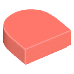 Tile, Round 1 x 1 Half Circle Extended - Coral