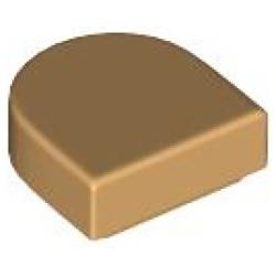 Tile, Round 1 x 1 Half Circle Extended - Medium Tan