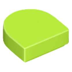 Tile, Round 1 x 1 Half Circle Extended - Lime
