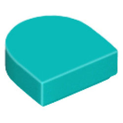 Tile, Round 1 x 1 Half Circle Extended - Dark Turquoise