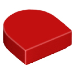 Tile, Round 1 x 1 Half Circle Extended - Red