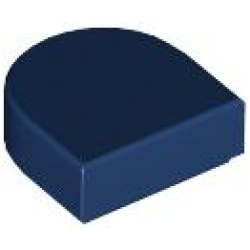 Tile, Round 1 x 1 Half Circle Extended - Dark Blue