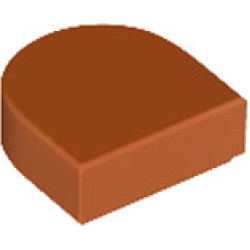 Tile, Round 1 x 1 Half Circle Extended - Dark Orange