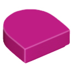 Tile, Round 1 x 1 Half Circle Extended - Magenta