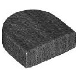 Tile, Round 1 x 1 Half Circle Extended - Pearl Dark Gray