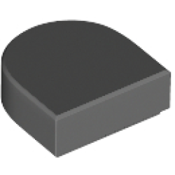 Tile, Round 1 x 1 Half Circle Extended - Dark Bluish Gray