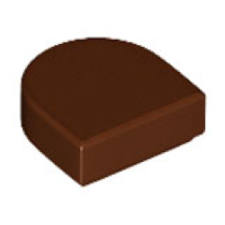 Tile, Round 1 x 1 Half Circle Extended - Reddish Brown