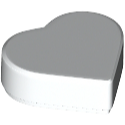 Tile, Round 1 x 1 Heart - White
