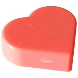 Tile, Round 1 x 1 Heart - Coral