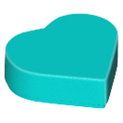 Tile, Round 1 x 1 Heart - Dark Turquoise