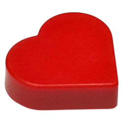 Tile, Round 1 x 1 Heart - Red