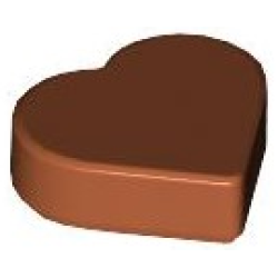 Tile, Round 1 x 1 Heart - Dark Orange