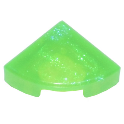 Tile, Round 1 x 1 Quarter - Satin Trans-Bright Green