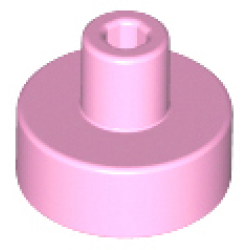Tile, Round 1 x 1 with Bar and Pin Holder - Bright Pink