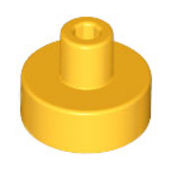 Tile, Round 1 x 1 with Bar and Pin Holder - Bright Light Orange