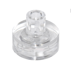 Tile, Round 1 x 1 with Bar and Pin Holder - Trans-Clear