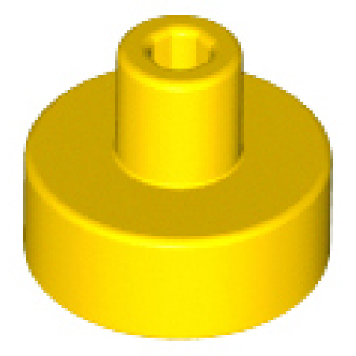 Деталь LEGO 20482 Tile, Round 1 x 1 with Bar and Pin Holder - Yellow