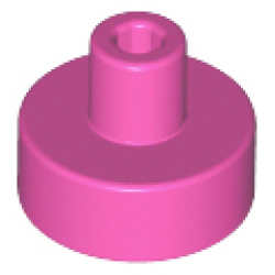 Tile, Round 1 x 1 with Bar and Pin Holder - Dark Pink