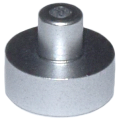 Tile, Round 1 x 1 with Bar and Pin Holder - Metallic Silver