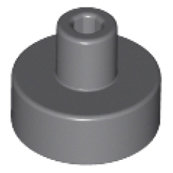 Tile, Round 1 x 1 with Bar and Pin Holder - Dark Bluish Gray