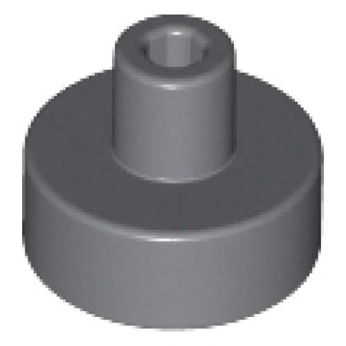 Деталь LEGO 20482 Tile, Round 1 x 1 with Bar and Pin Holder - Dark Bluish Gray