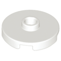 Tile, Round 2 x 2 with Open Stud - White