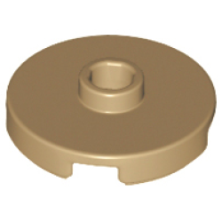 Tile, Round 2 x 2 with Open Stud - Dark Tan