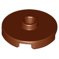 Tile, Round 2 x 2 with Open Stud - Reddish Brown