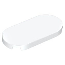 Tile, Round 2 x 4 Oval - White
