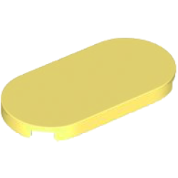 Tile, Round 2 x 4 Oval - Bright Light Yellow