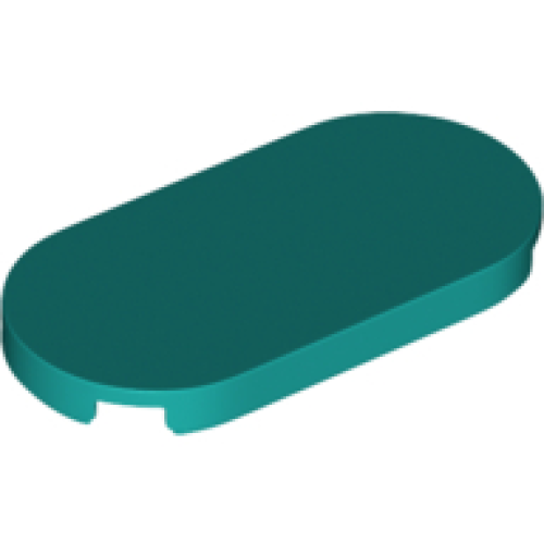 Деталь LEGO 66857 Tile, Round 2 x 4 Oval - Dark Turquoise