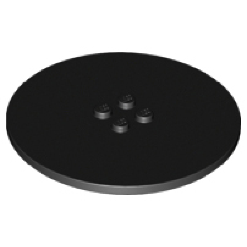 Деталь LEGO 6177 Tile, Round 8 x 8 with 4 Studs in Center - Black