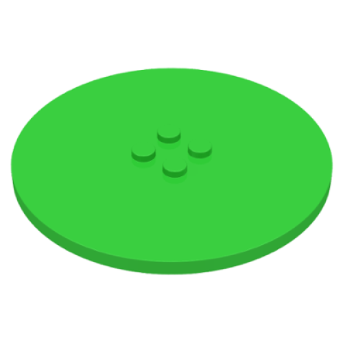 Деталь LEGO 6177 Tile, Round 8 x 8 with 4 Studs in Center - Bright Green
