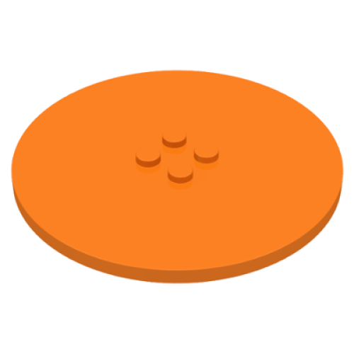 Деталь LEGO 6177 Tile, Round 8 x 8 with 4 Studs in Center - Orange