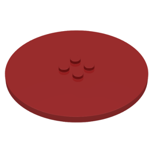 Деталь LEGO 6177 Tile, Round 8 x 8 with 4 Studs in Center - Dark Red