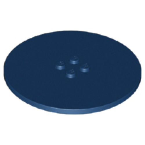 Деталь LEGO 6177 Tile, Round 8 x 8 with 4 Studs in Center - Dark Blue