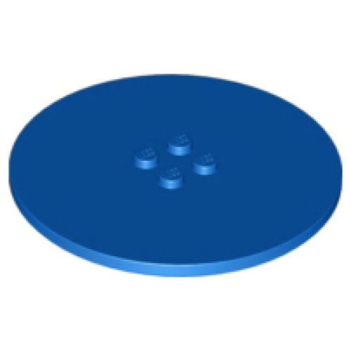 Деталь LEGO 6177 Tile, Round 8 x 8 with 4 Studs in Center - Blue
